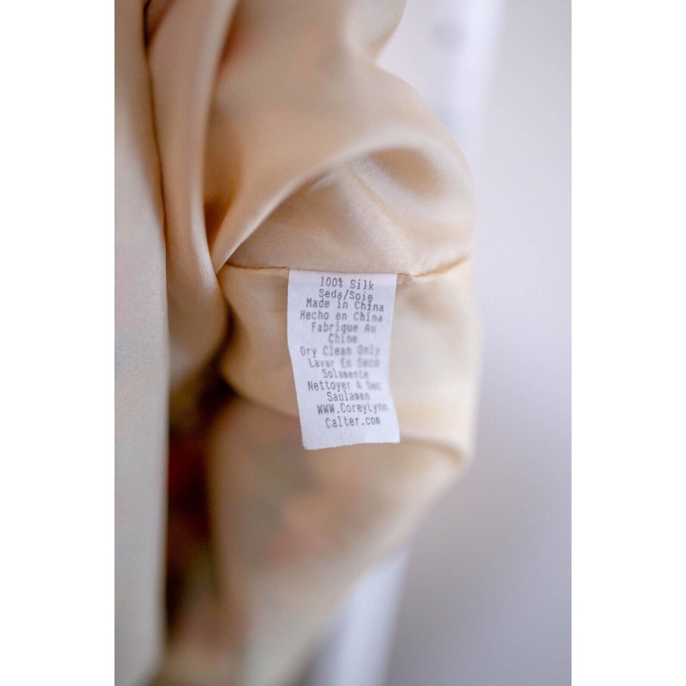 Anthropologie Corey Lynn Calter Women Skirt Beige Polka Dot Silk A Line SZ XS - Picture 7 of 7